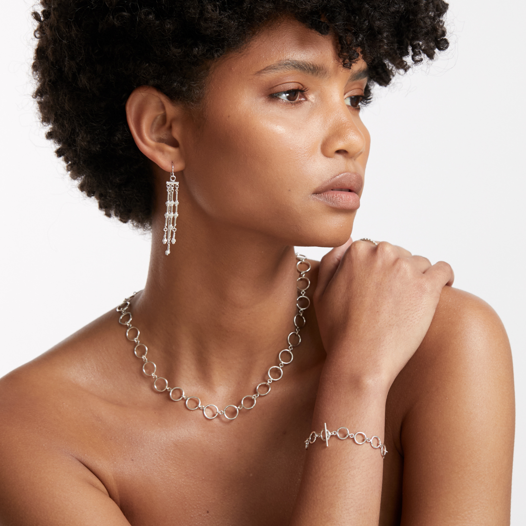 Ultra Fine Camelia Bracelet - Sterling Silver