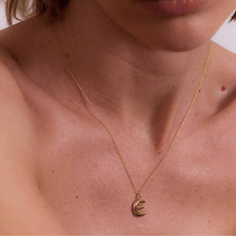 Bubble Letter Necklace - Gold