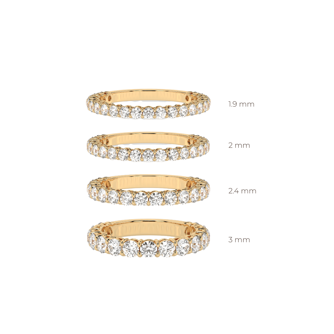 Teya 3/4 Pave Ring - Yellow Gold