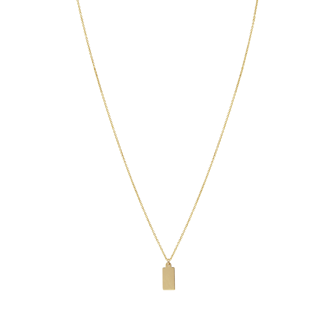 Engravable Tag Necklace - Gold