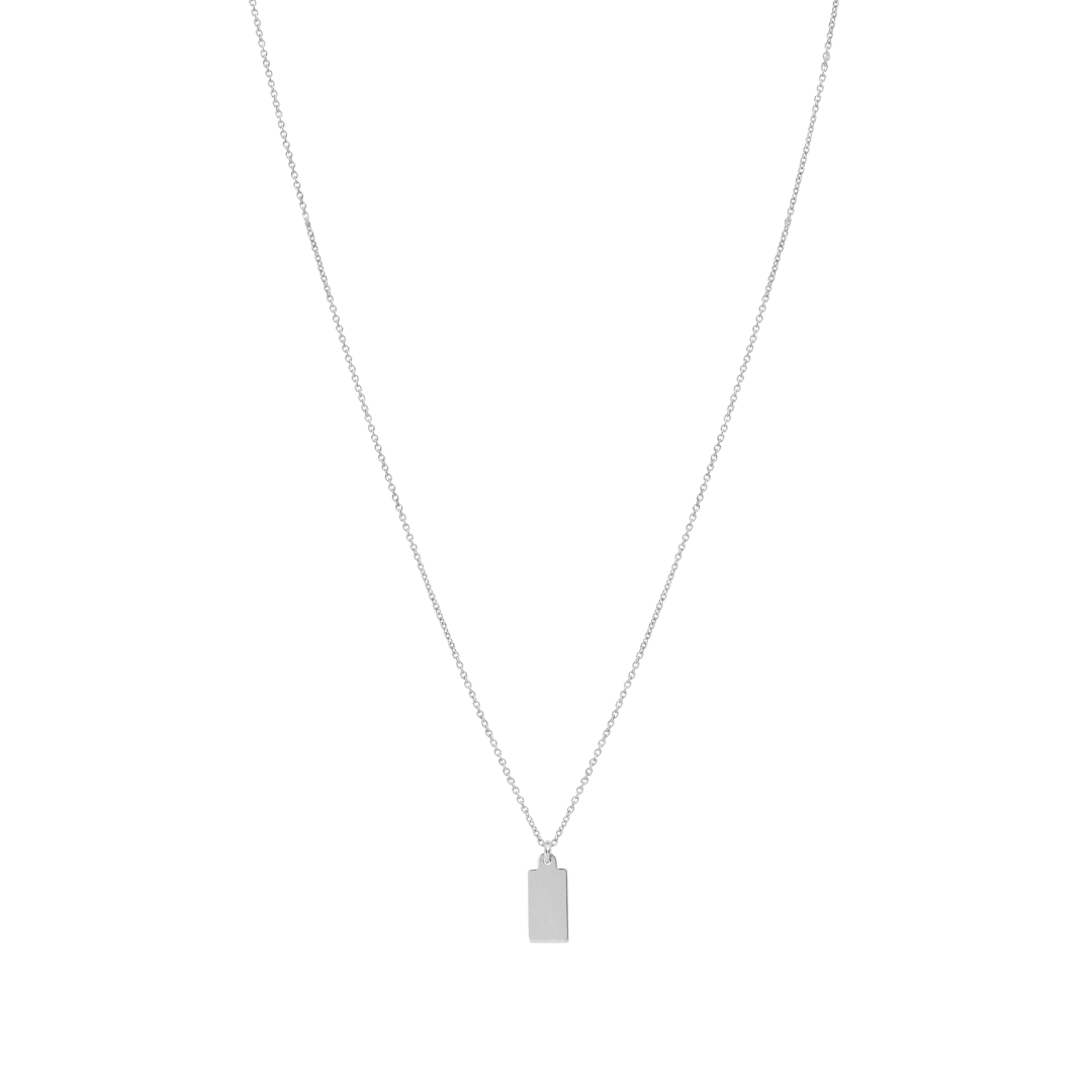 Engravable Tag Necklace - Silver