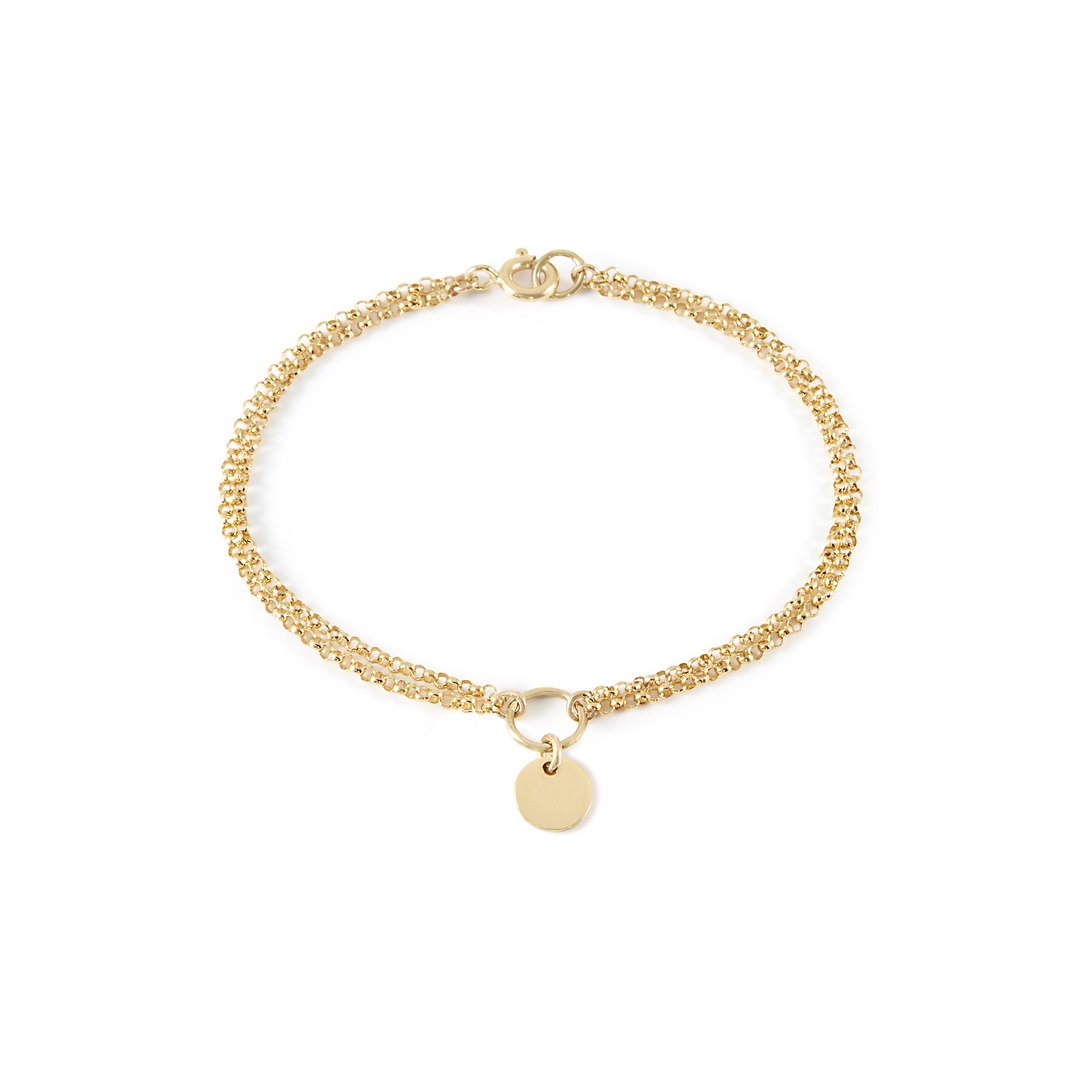 Engravable Double Chain Bracelet - Gold