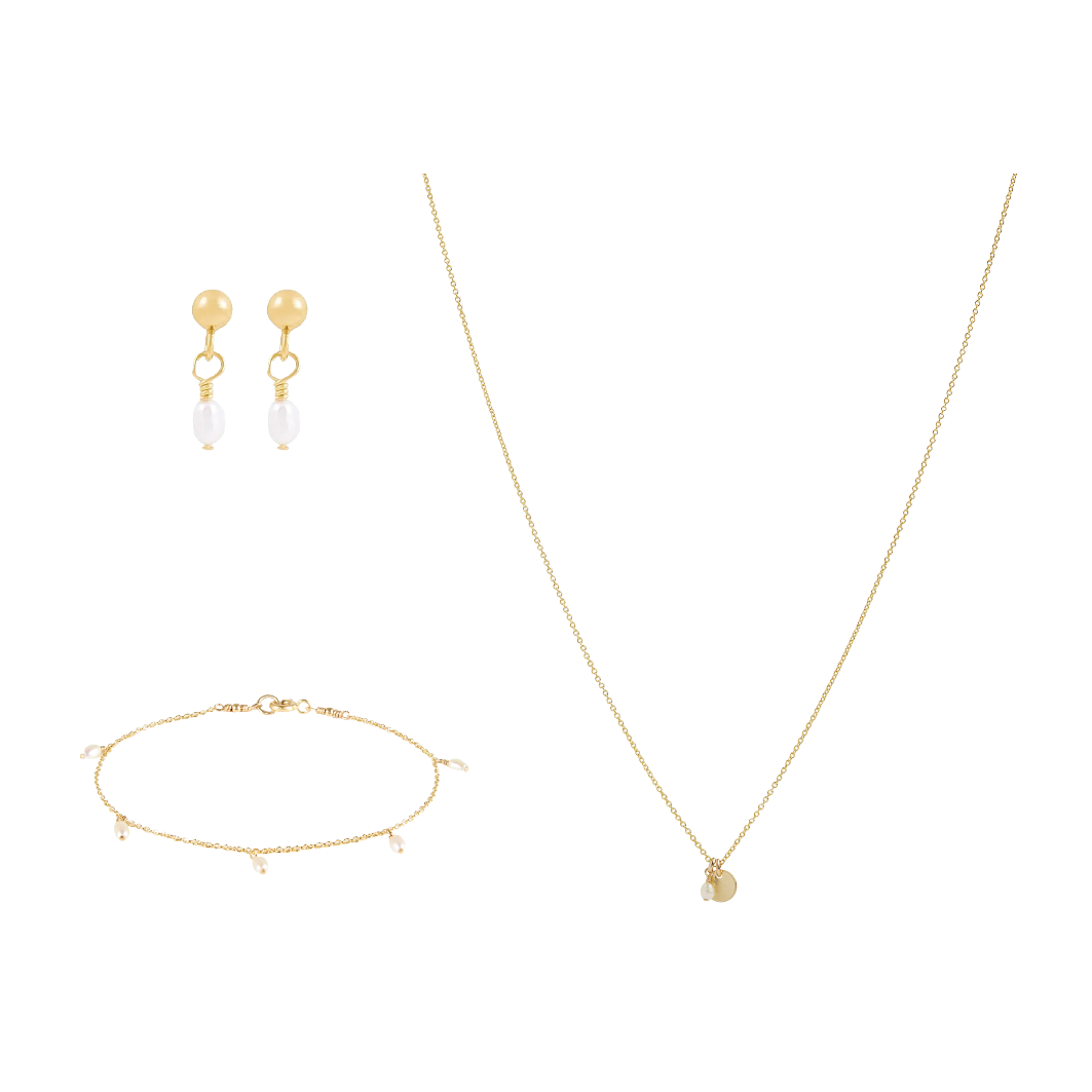 Engravable Necklace Trio Bundle - Gold