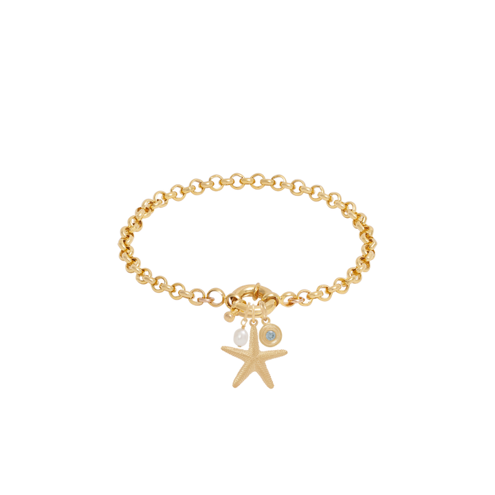 Belcher Charm Bracelet with Sailor Clasp - Gold