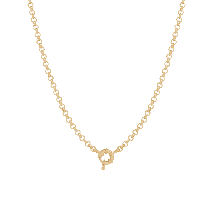Belcher Charm Necklace with Sailor Clasp - Gold