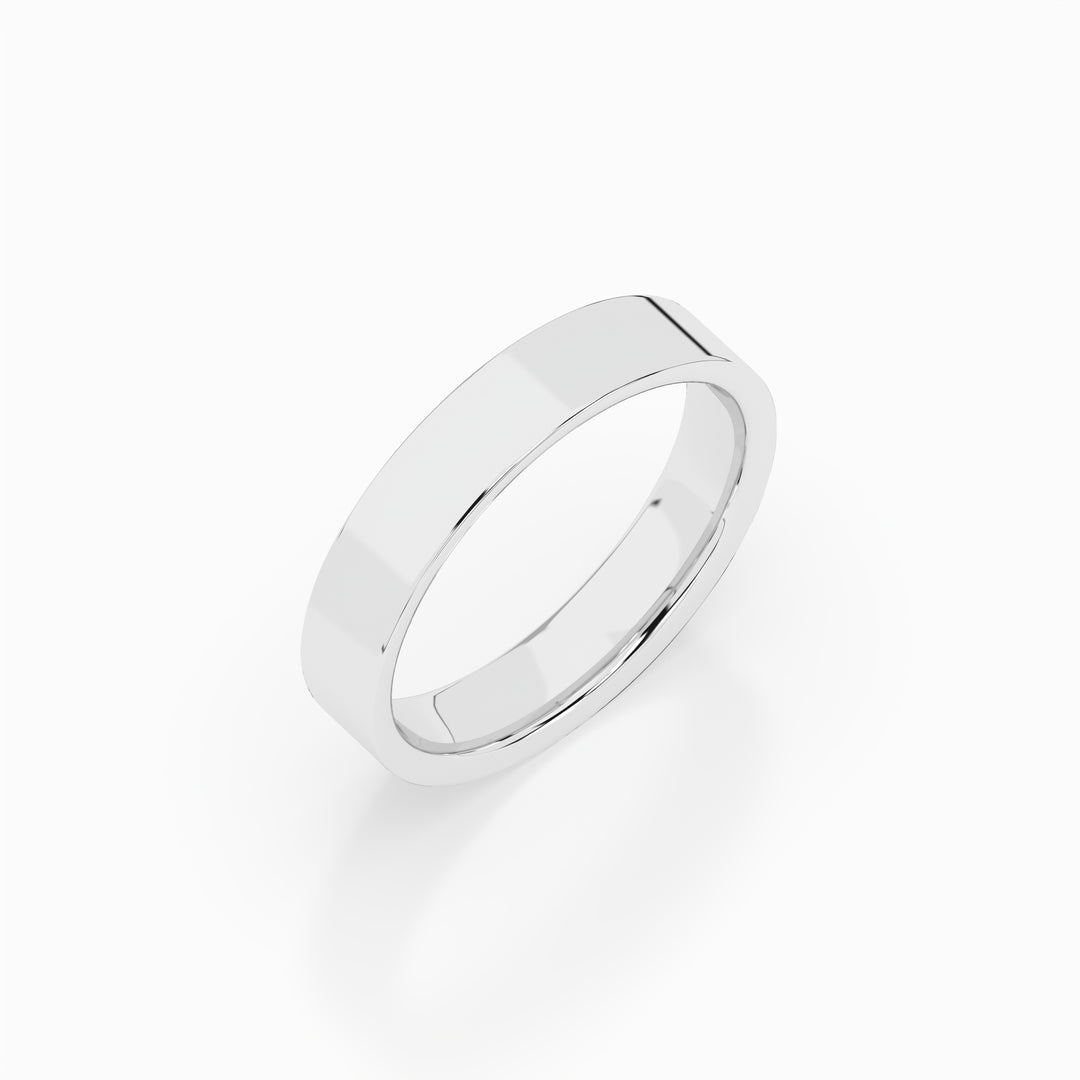 Cigar Ring 3mm - 5mm - White Gold