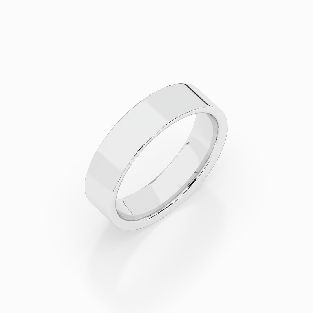 Cigar Ring 3mm - 5mm - White Gold