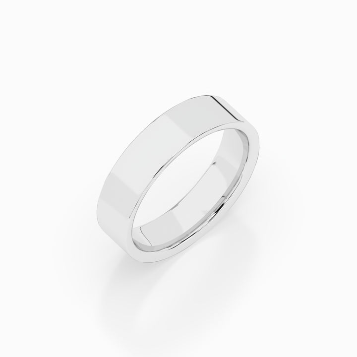 Cigar Ring 3mm - 5mm - White Gold