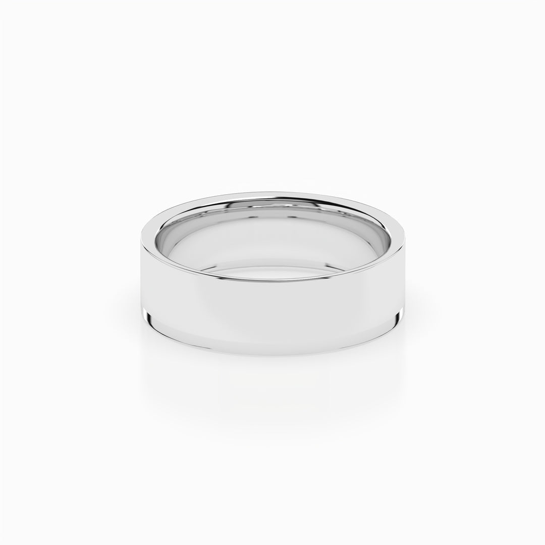 Cigar Ring 6mm - 7mm - White Gold
