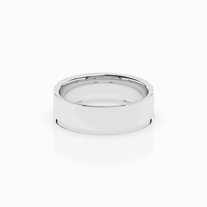 Cigar Ring 6mm - 7mm - White Gold