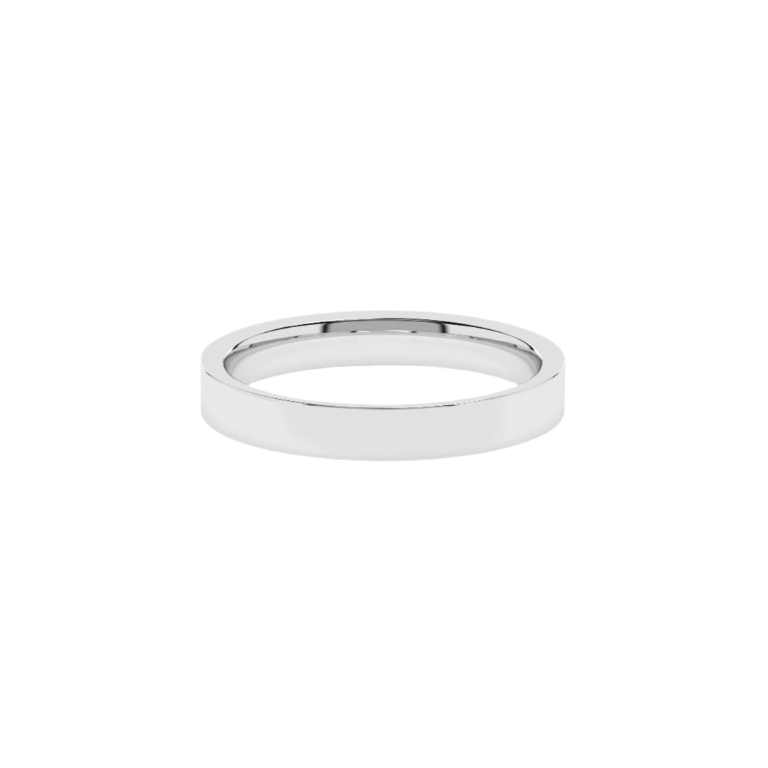Cigar Ring 3mm - 5mm - White Gold