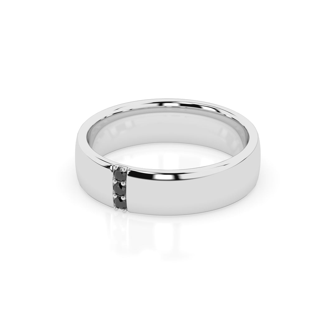 Dominic Black Diamond Ring - White Gold