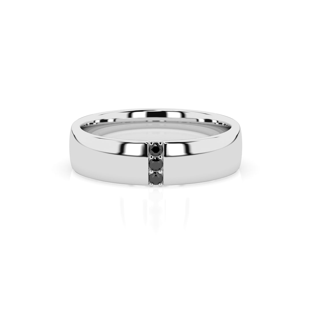 Dominic Black Diamond Ring - White Gold