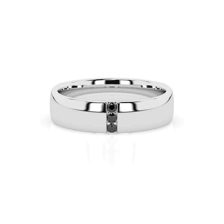 Dominic Black Diamond Ring - White Gold