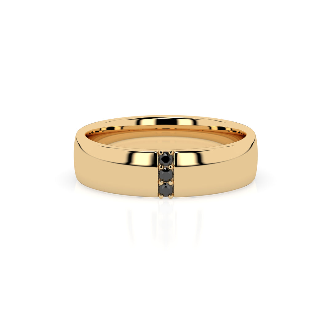 Dominic Black Diamond Ring - Yellow Gold