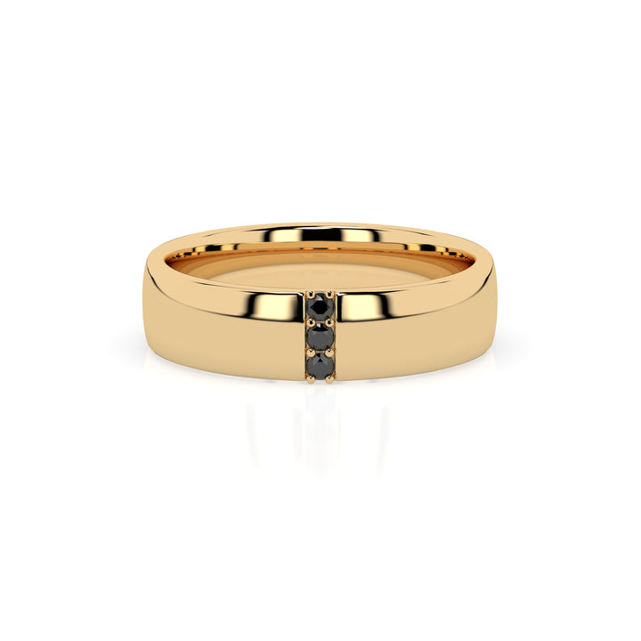 Dominic Black Diamond Ring - Yellow Gold