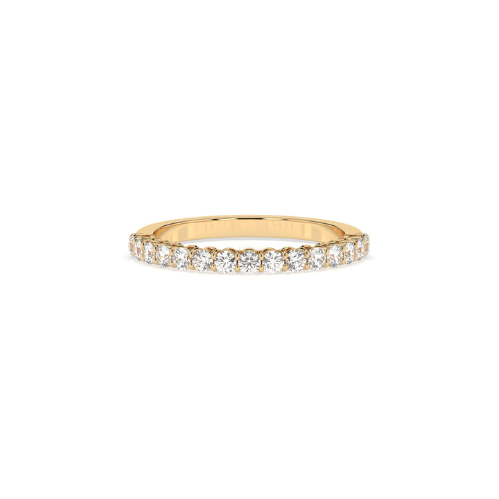 Teya 1/2 Pave Ring - Yellow Gold