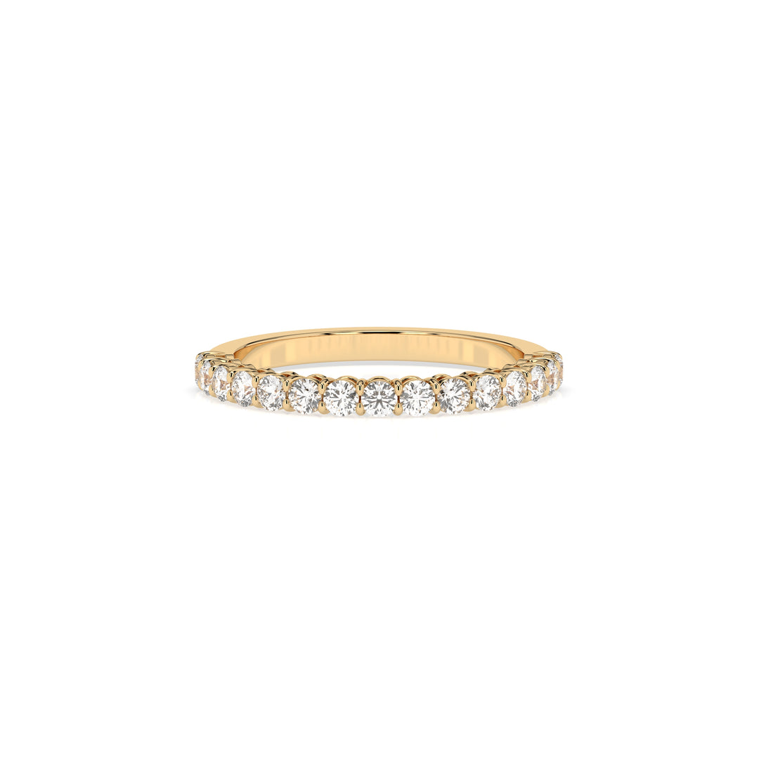 Teya 1/2 Pave Ring - Yellow Gold