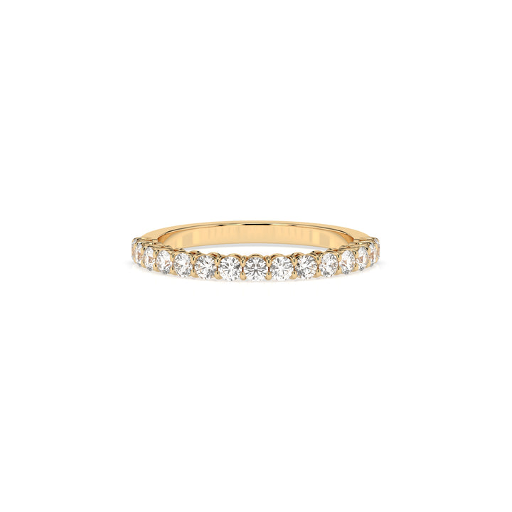 Teya 1/2 Pave Ring - Yellow Gold
