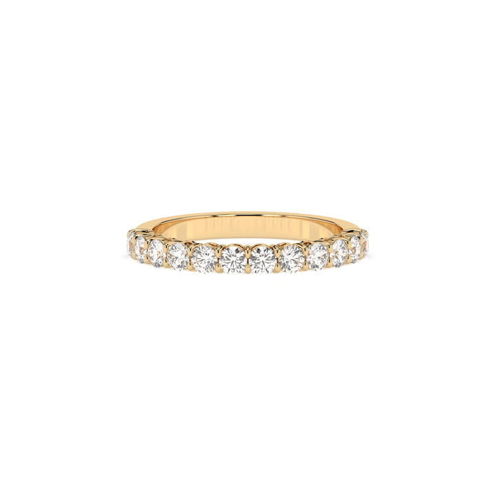 Teya 1/2 Pave Ring - Yellow Gold