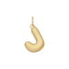 Bubble Letter Charm - Gold - J