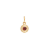 Hanging Birthstone Charm - Gold - January - Deep Red