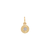 Hanging Birthstone Charm - Gold - April - White