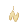 Bubble Letter Charm - Gold - N