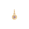Hanging Birthstone Charm - Gold - July - Light Pink
