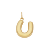 Bubble Letter Charm - Gold - U