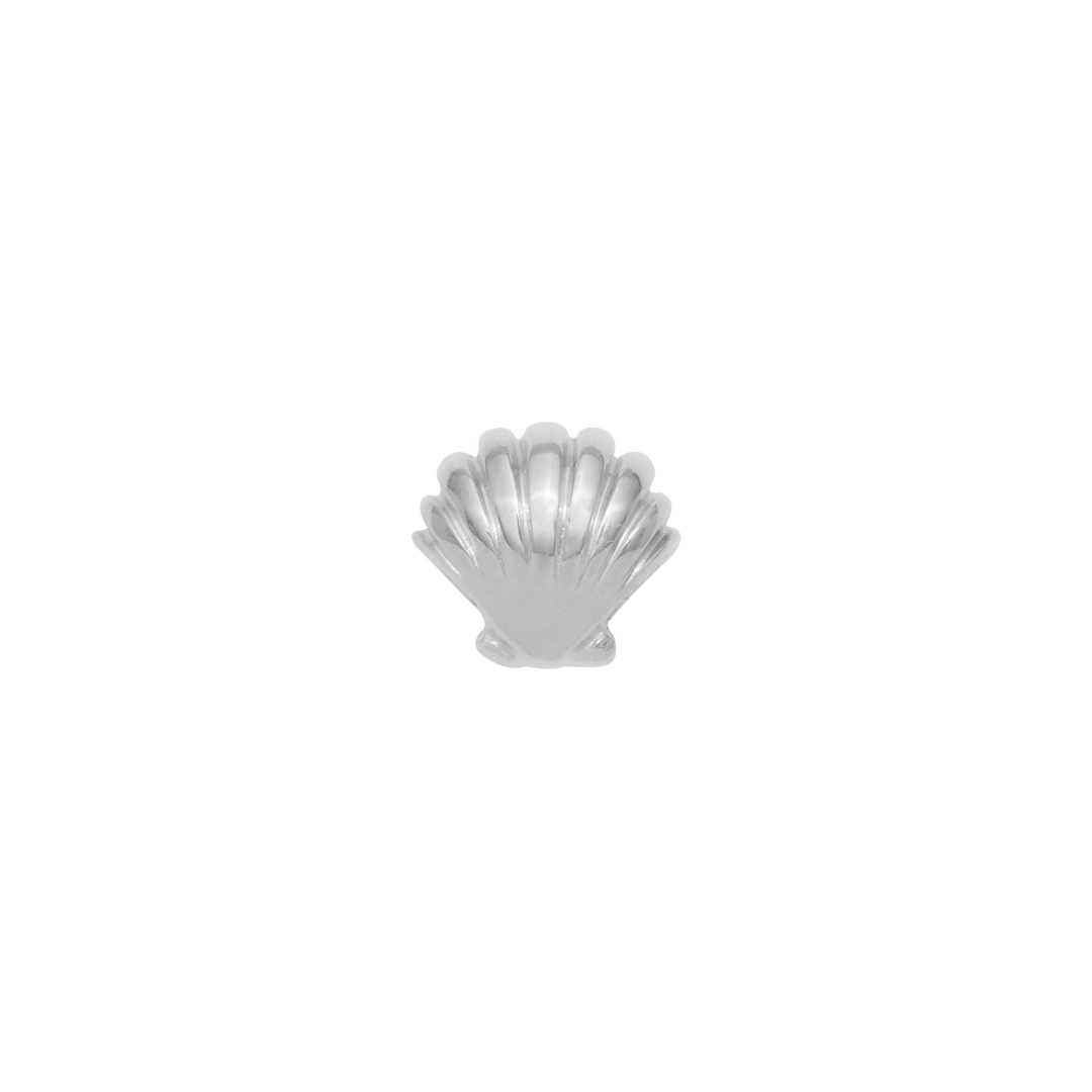 Tiny Shell Slider Charm - Silver