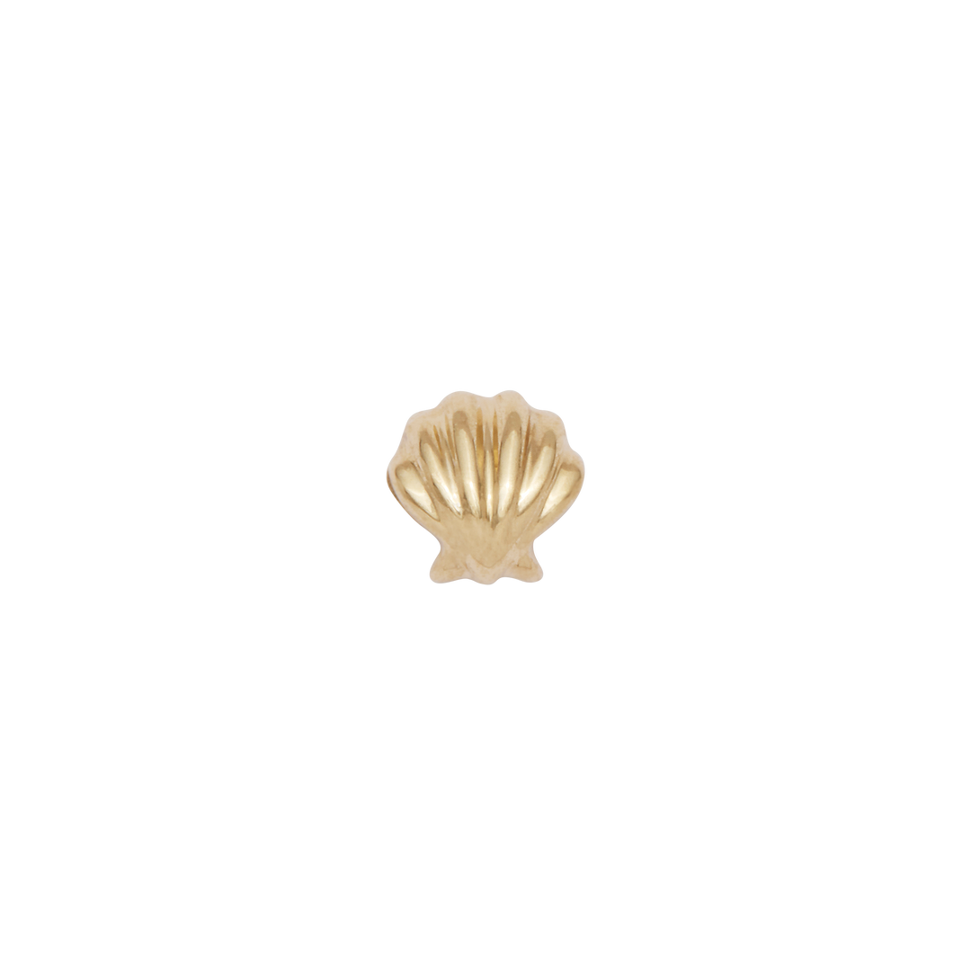 Tiny Shell Slider Charm - Solid Gold