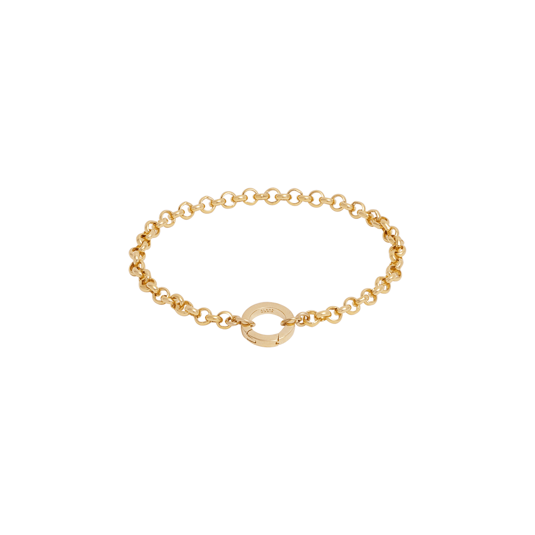 Belcher Bracelet with Round Push Clasp - Gold