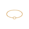 Double Link Rolo Bracelet with Round Push Clasp - Gold - 15.5cm