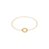 Fine Rolo Bracelet with Round Push Clasp - Gold - 15.5cm