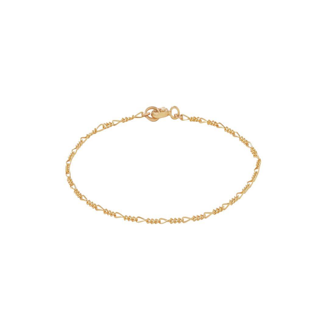 Ultra Fine Figaro Bracelet - Gold
