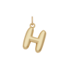 Bubble Letter Charm - Gold - H
