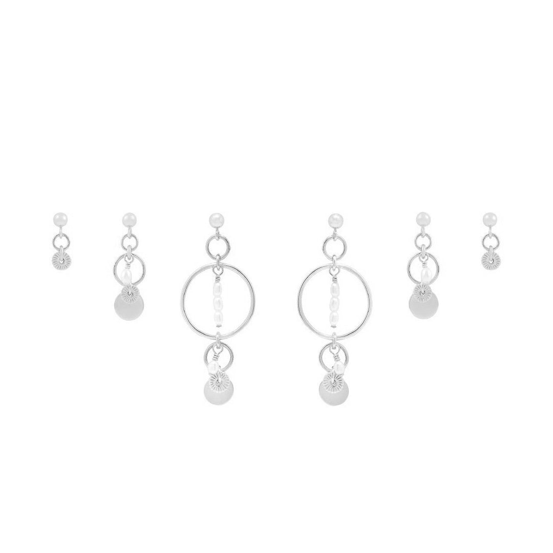 Elsa Earring Stack - Silver