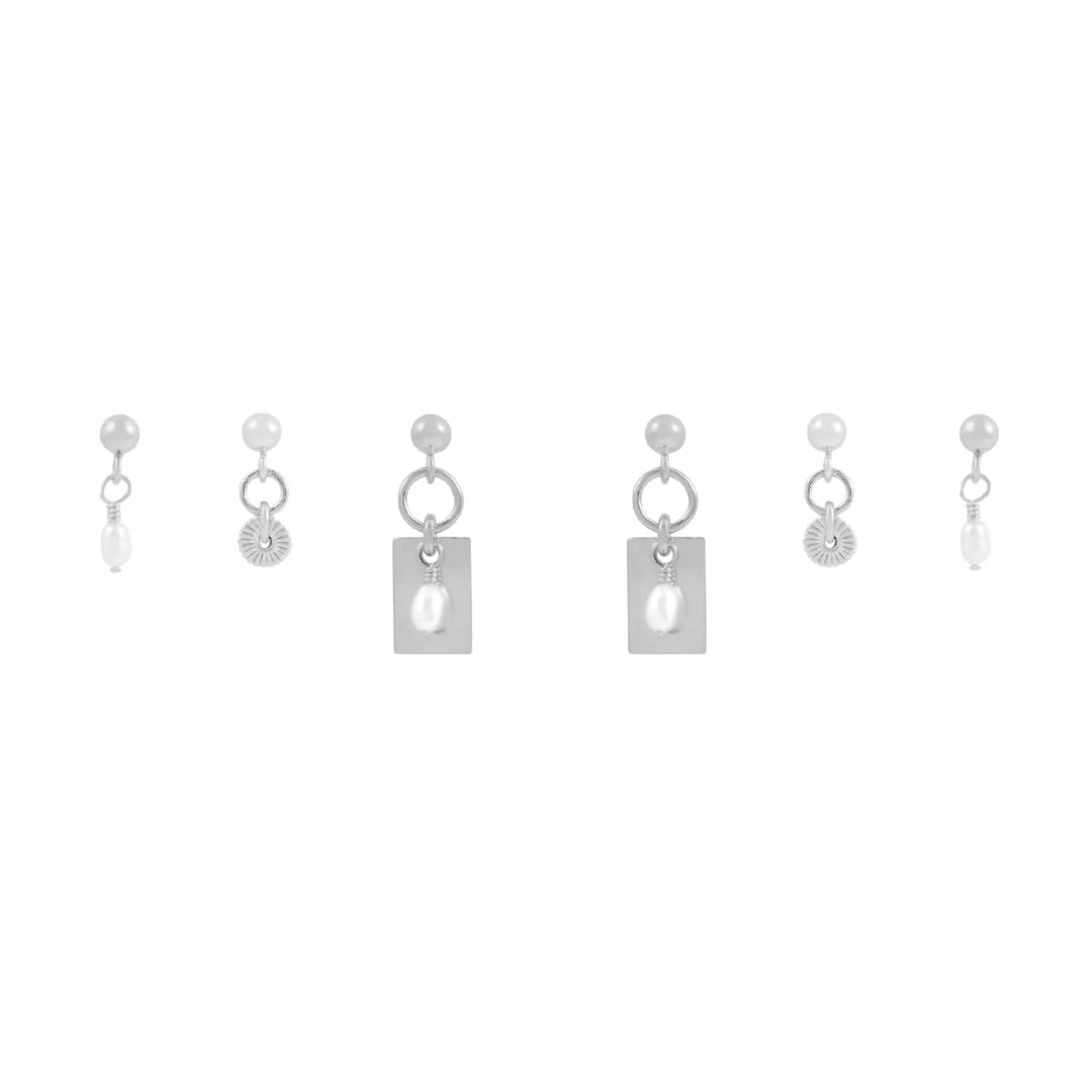 Tara Earring Stack  - Silver