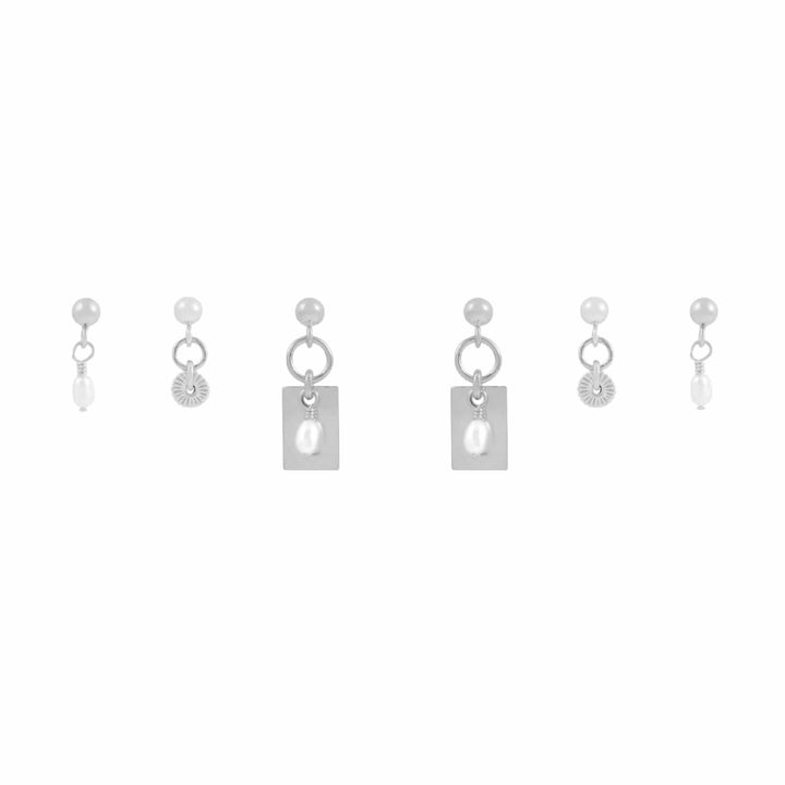 Tara Earring Stack  - Silver