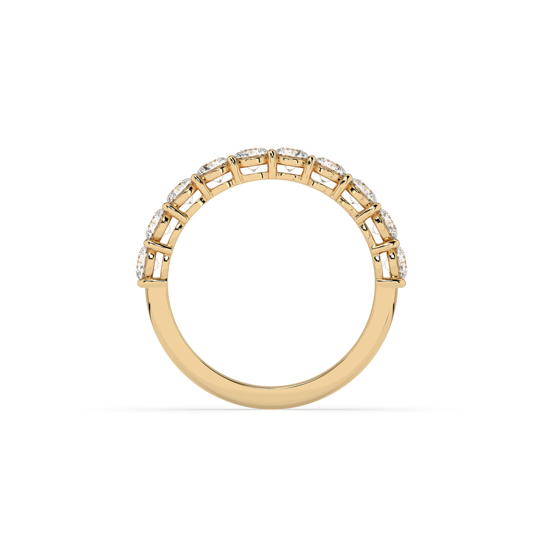 Teya 1/2 Pave Ring - Yellow Gold