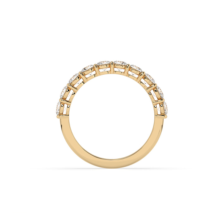 Teya 1/2 Pave Ring - Yellow Gold