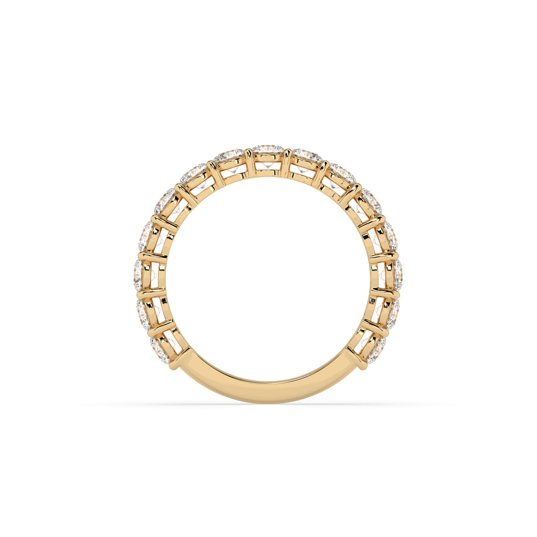 Teya 1/2 Pave Ring - Yellow Gold
