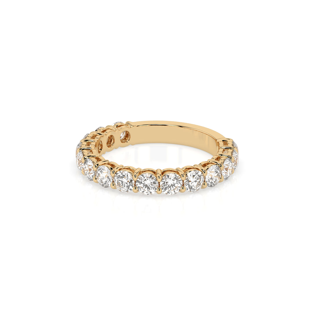 Teya 1/2 Pave Ring - Yellow Gold