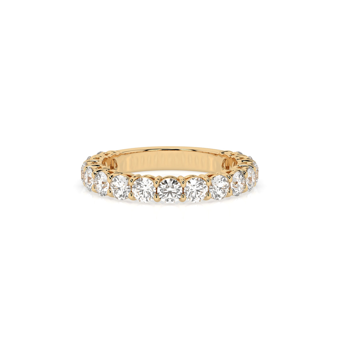 Teya 1/2 Pave Ring - Yellow Gold