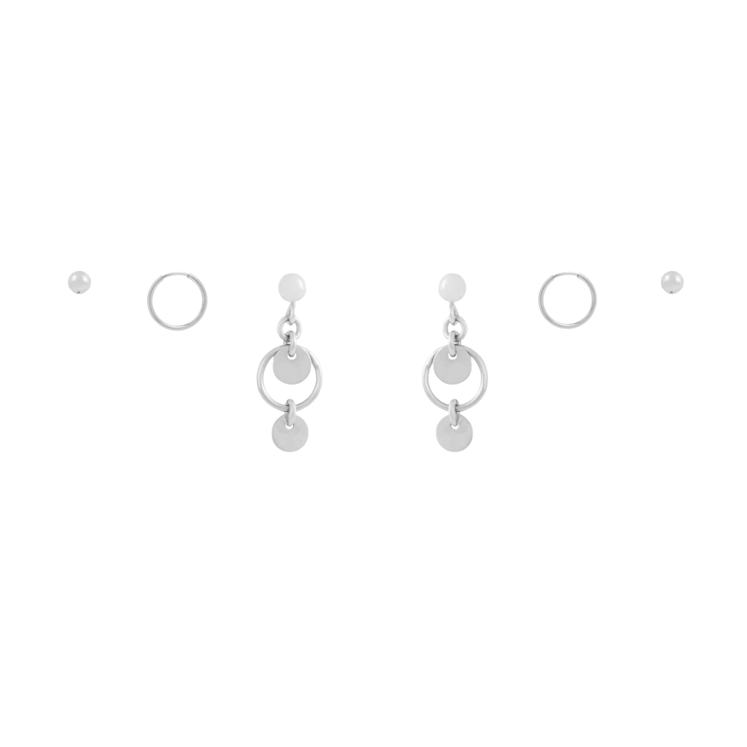 Aida Earring Stack - Silver