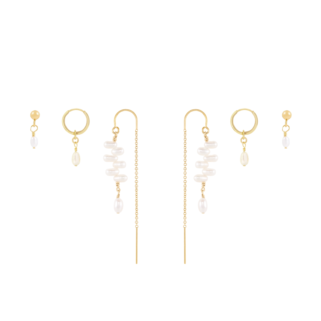 Capri Earring Stack  - Gold