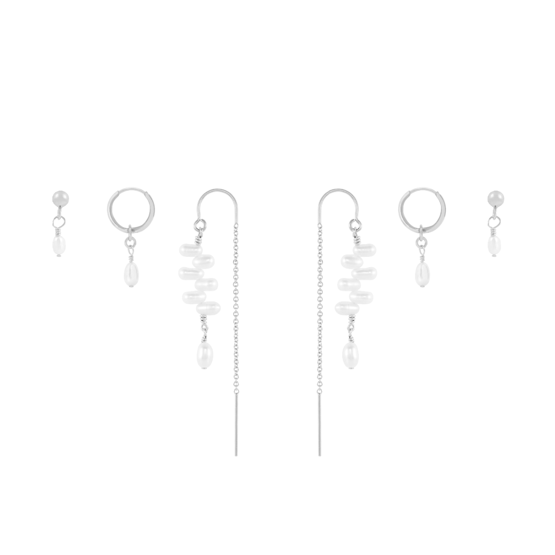 Capri Earring Stack - Silver