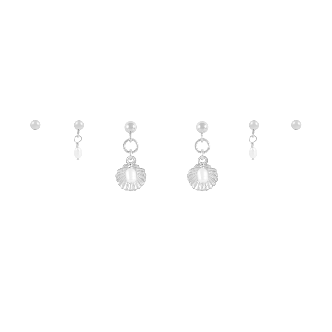 Conchi Earring Stack - Silver