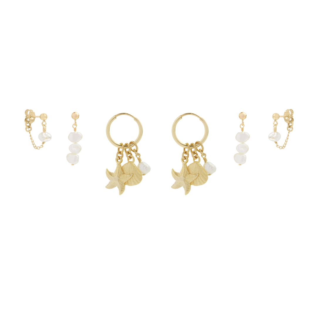 Milos Earring Stack - Gold